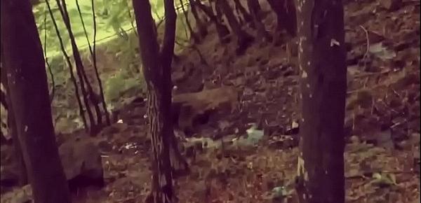  Blonde got fuck in the ass by a babbling brook in the forest